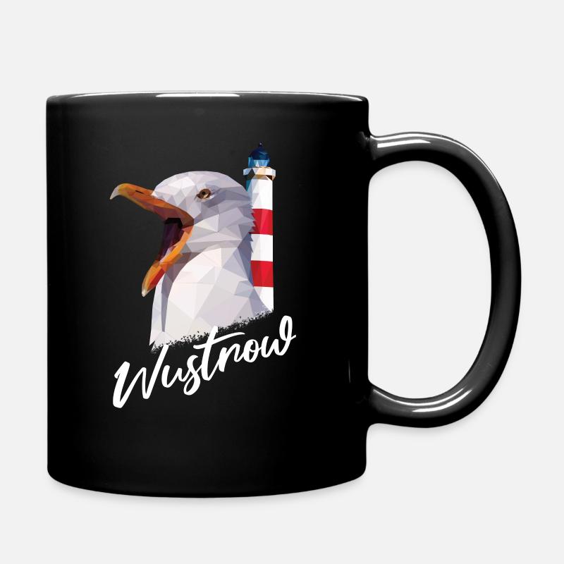 Wustrow Ostsee Urlaub Küste Möwe norddeutsch - Tasse einfarbig - Schwarz