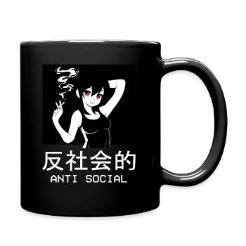 Antisocial Anime Girl Waifu Japanese Manga Weeb - Mug uni - noir - Droite