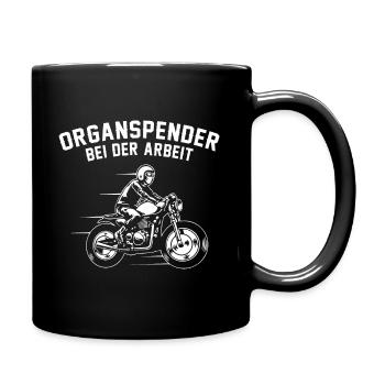 Organ donor at work Motorcyclist Biker - Full Colour Mug - black - Right
