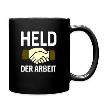 Held Der Arbeit Parole DDR Ostdeutschland - Tasse einfarbig - Schwarz - Rechts