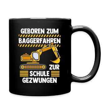 Bagger - Tasse einfarbig - Schwarz - Rechts