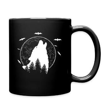 Wolf - Tasse einfarbig - Schwarz - Rechts