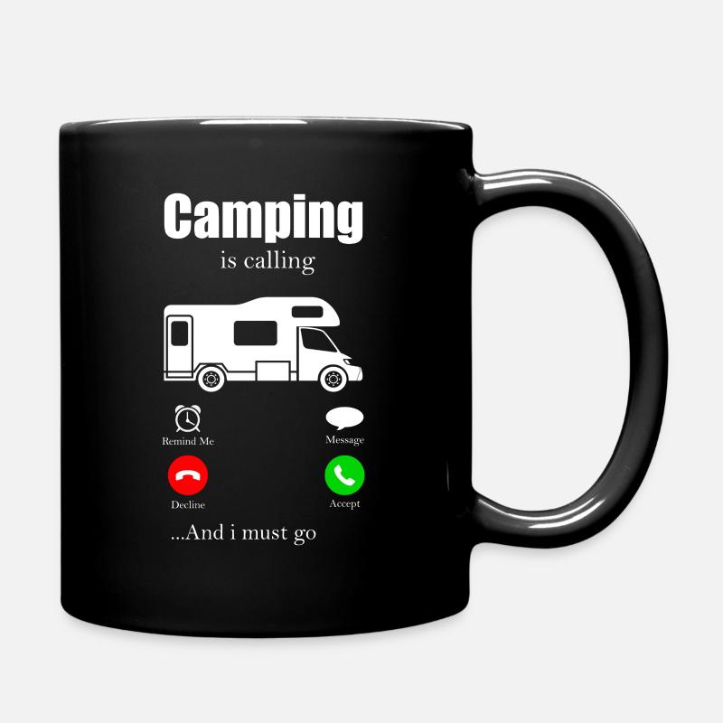 Camping - Tasse einfarbig - Schwarz