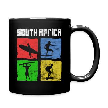 Surfing for Surfers Vintage South Africa Gift Idea - Full Colour Mug - black - Right
