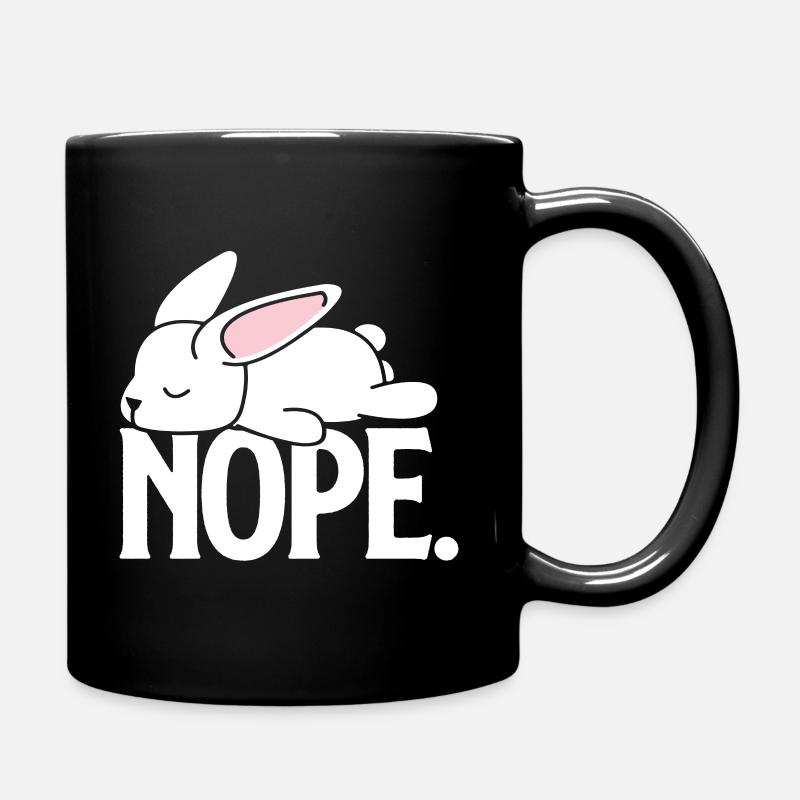 Nope Lazy Rabbit Funny Cute Rabbit Sleeping Rabbit - Mug uni - noir