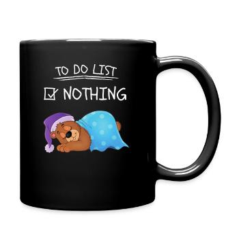 Bear Cute Lazy Animal To Do List - Full Colour Mug - black - Right