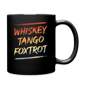 Radio WTF Whiskey Tango Foxtrot Amateur Radio Operator - Full Colour Mug - black - Right