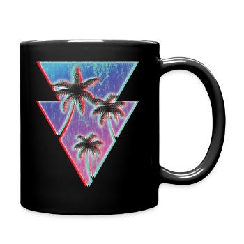 Retro Glitch 80er - Tasse einfarbig - Schwarz - Rechts