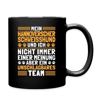 Hannoverscher Schweißhund und Ich Jagdhund - Tasse einfarbig - Schwarz - Rechts