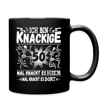 50 Geburtstag Mann - Tasse einfarbig - Schwarz - Rechts