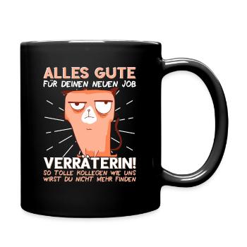 Jobwechsel Neuer Job Abschied Abschiedsgeschenk - Tasse einfarbig - Schwarz - Rechts