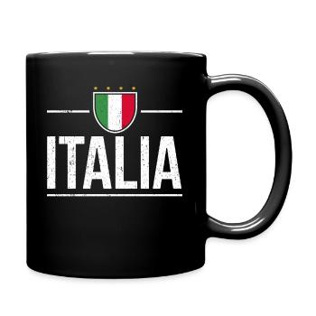 ITALIA 2021 Italienische Flagge Fußball Italien Fa - Tasse einfarbig - Schwarz - Rechts