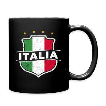 ITALIA 2021 Italien Trikot Fussball Fan Geschenk - Tasse einfarbig - Schwarz - Rechts