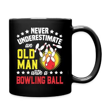Bowling Old Man Drôle Cadeau d’anniversaire Bowler - Mug uni - noir - Droite