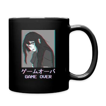 Game Over Manga anime Girl Waifu Vaporwave Otaku - Mug uni - noir - Droite