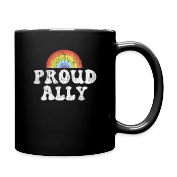 LGBT Pride Rainbow Proud Ally - Full Colour Mug - black - Right