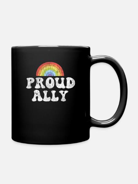 LGBT Pride Rainbow Proud Ally - Tasse einfarbig - Schwarz