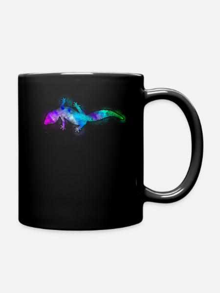 Leopard Gecko Watercolor - Full Colour Mug - black