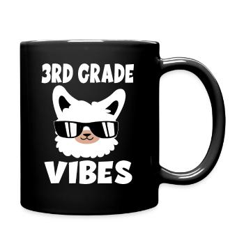 3rd Grade Vibes Enrollment Alpaca Lama School Start - Full Colour Mug - black - Right