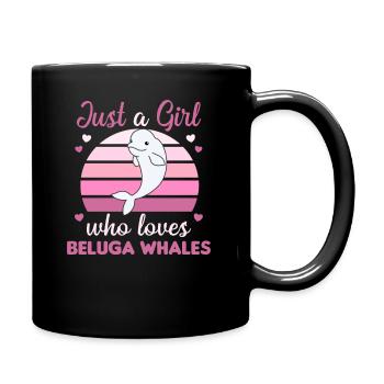 Une seule fille qui aime les baleines de Beluga - Mug uni - noir - Droite