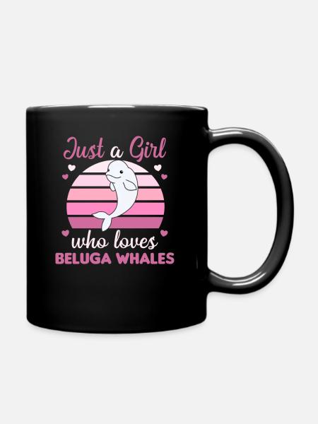 Une seule fille qui aime les baleines de Beluga - Mug uni - noir