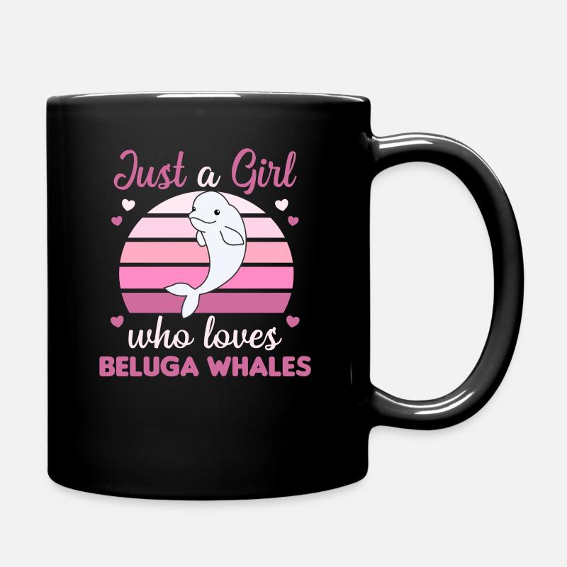 Une seule fille qui aime les baleines de Beluga - Mug uni - noir