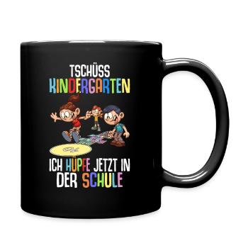 Tschüss Kindergarten Ich Hüpfe Jetzt In Der Schule - Tasse einfarbig - Schwarz - Rechts