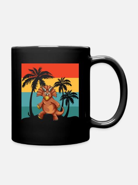 Triceratops - Tasse einfarbig - Schwarz