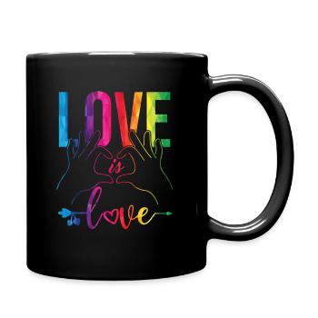 Love is Love LGBT LGBTQ Gay Pride Support - Full Colour Mug - black - Right