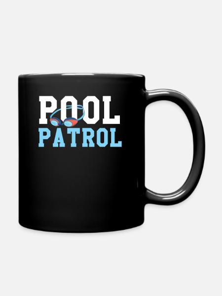 Swimming Swimmer Swim Pool Patrol - Full Colour Mug - black