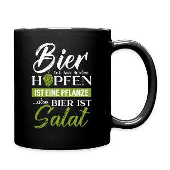 Bier Ist Aus Hopfen Hopfen Ist Eine Pflanze Also - Tasse einfarbig - Schwarz - Rechts