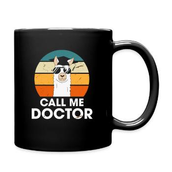 Call Me Doctor Lama Alpaka Docteur Ph.D Études - Mug uni - noir - Droite