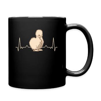 Seidenhuhn Herzschlag Seidenhühner Silkie Huhn - Tasse einfarbig - Schwarz - Rechts