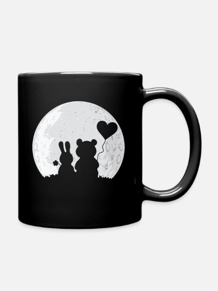 Rabbit Bear Love Couple Valentine’s Rabbit Lover - Mug uni - noir