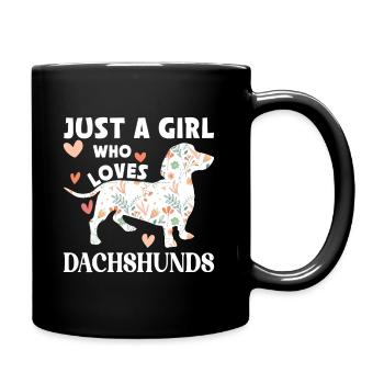 Dachshund Rauhaar Dackel Teckel Hundeliebhaber - Tasse einfarbig - Schwarz - Rechts
