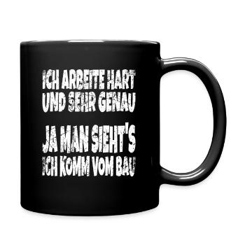 Bauarbeiter Polier Bauleiter Tiefbau Hochbau - Tasse einfarbig - Schwarz - Rechts