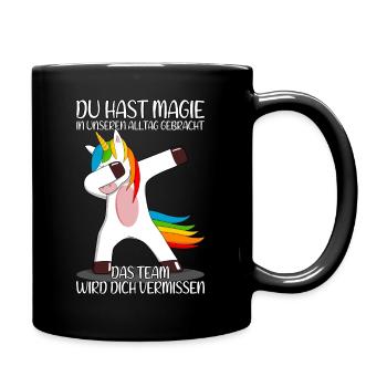 Neuer Job Jobwechsel Abschied Abschiedsgeschenk - Tasse einfarbig - Schwarz - Rechts