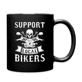 Motorrad Tshirt Biker Kutte Moped Bobber MC Racer - Tasse einfarbig - Schwarz - Rechts