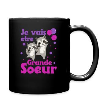 Raton laveur grande sœur 2022 pour les frères et sœurs - Mug uni - noir - Droite