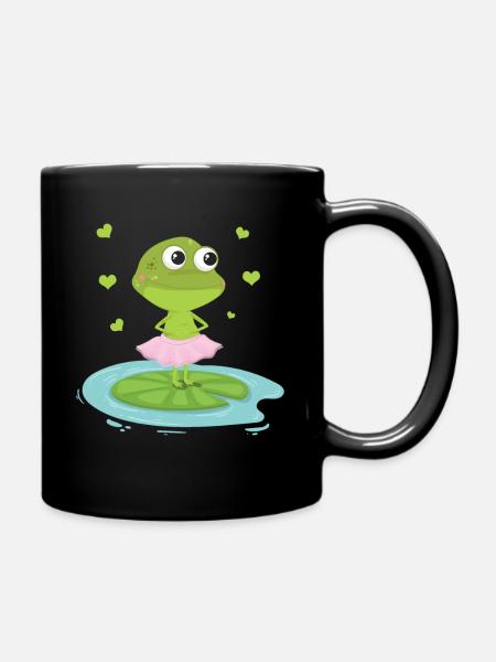 Frosch Geschenk Fröschlein Märchen Prinz Lurch - Tasse einfarbig - Schwarz