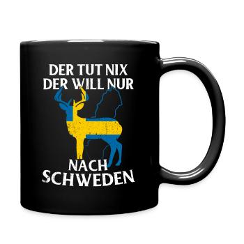 Schweden - Tasse einfarbig - Schwarz - Rechts