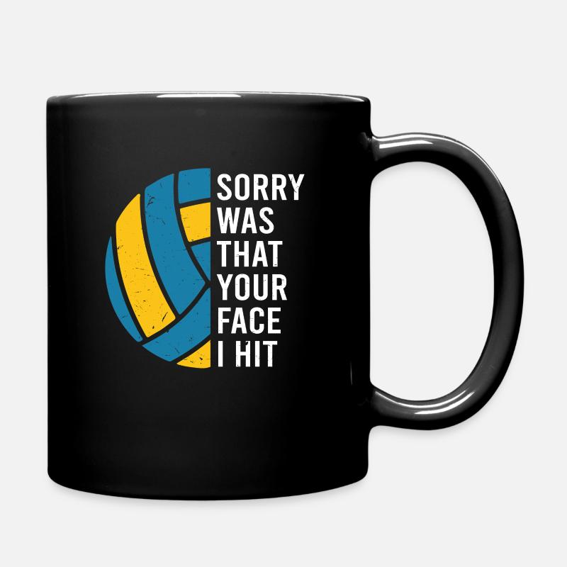 Your face I hit Volleyball Coach Hobby Ball - Mug uni - noir