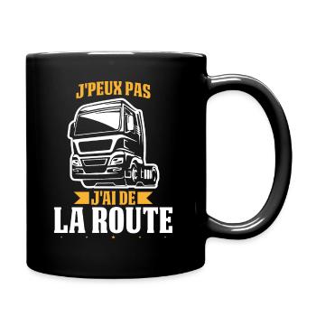 Routier Camionneur Camion Route Humour Cadeau - Tasse einfarbig - Schwarz - Rechts