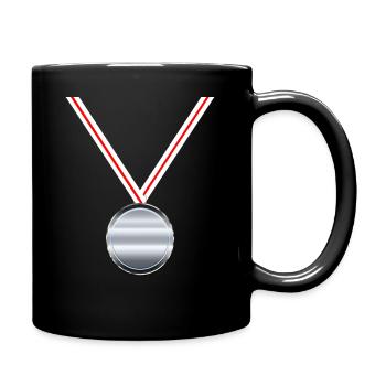 Silbermedaille Sieger Sportwettkampf Zweiter Platz - Tasse einfarbig - Schwarz - Rechts