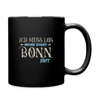 Ich muss Los Bonn ruft - Tasse einfarbig - Schwarz - Rechts