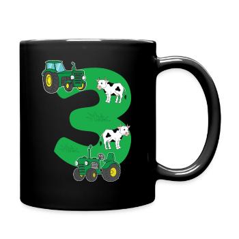Birthday 3 years tractor farmer 3rd birthday - Tasse einfarbig - Schwarz - Rechts