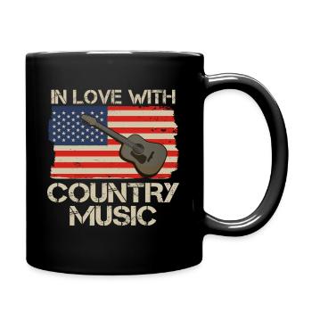In Love with Country Music Western Music Linedance - Full Colour Mug - black - Right