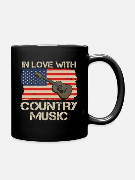 In Love with Country Music Western Music Linedance - Tasse einfarbig - Schwarz