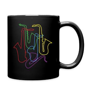 Saxophones saxophonistes saxophonistes saxophonistes de rétro - Mug uni - noir - Droite