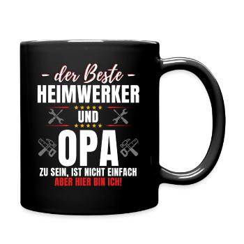 Heimwerker Opa - Handwerker Tüftler - Heimwerker - Tasse einfarbig - Schwarz - Rechts